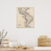 Karte des spanischen Imperiums in Amerika Poster (Küche)