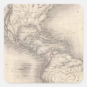 Karte des spanischen Imperiums in Amerika Quadratischer Aufkleber