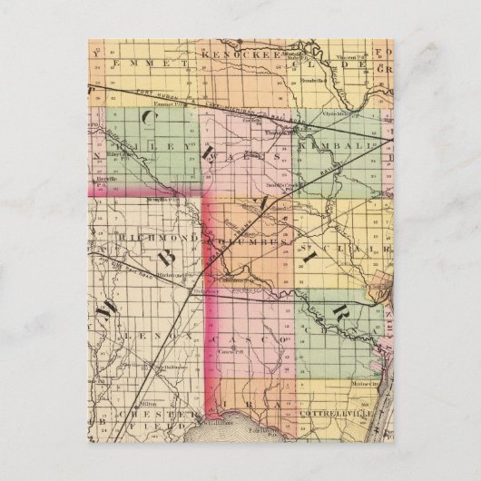 Karte des St Clair Landkreises, Michigan (Vorderseite)