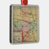 Karte des St Clair Landkreises, Michigan Ornament Aus Metall (Rechts)