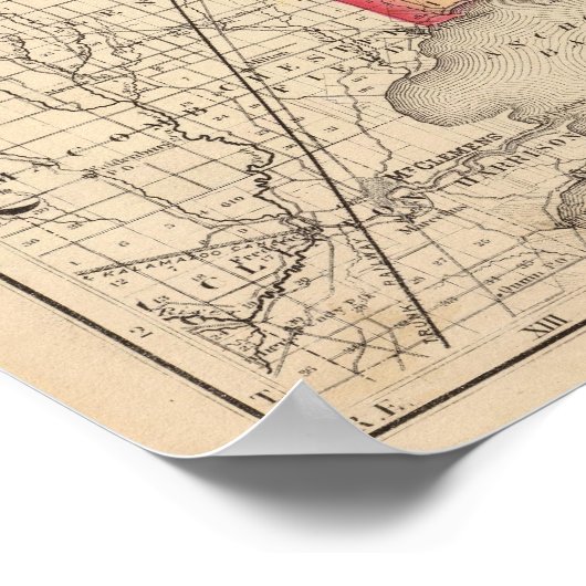 Karte des St Clair Landkreises, Michigan Poster (Ecke)