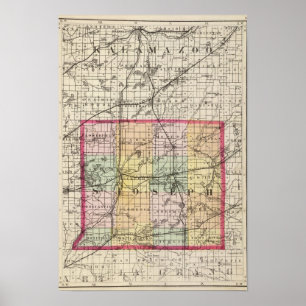 Karte des St-Joseph-Landkreises, Michigan Poster