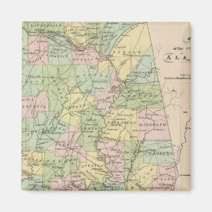 Karte des Staat Alabama 2 Magnet
