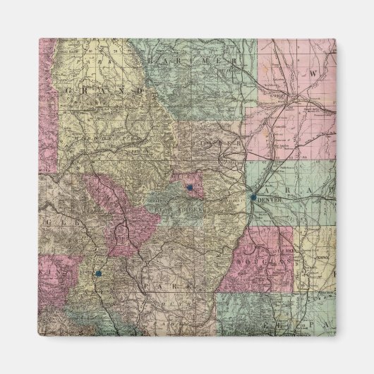 Karte des Staat Colorado Magnet (Vorne)