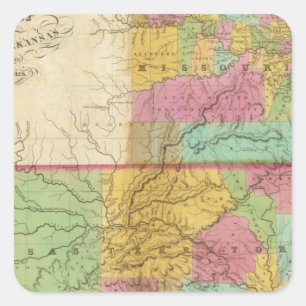 Karte des Staat Missouri Quadratischer Aufkleber