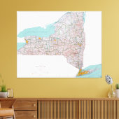 Karte des Staat New York (1976) Leinwanddruck (Insitu (Wohnzimmer))