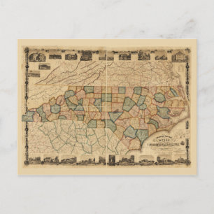 Karte des Staat North Carolina (c 1870)