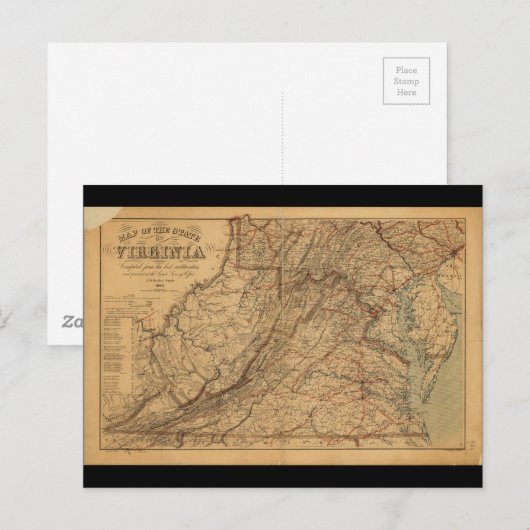Karte des Staat Virginia (1865) (Vorne/Hinten)