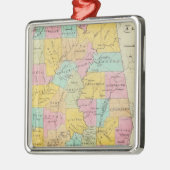 Karte des Staat von Alabama Silbernes Ornament (Links)