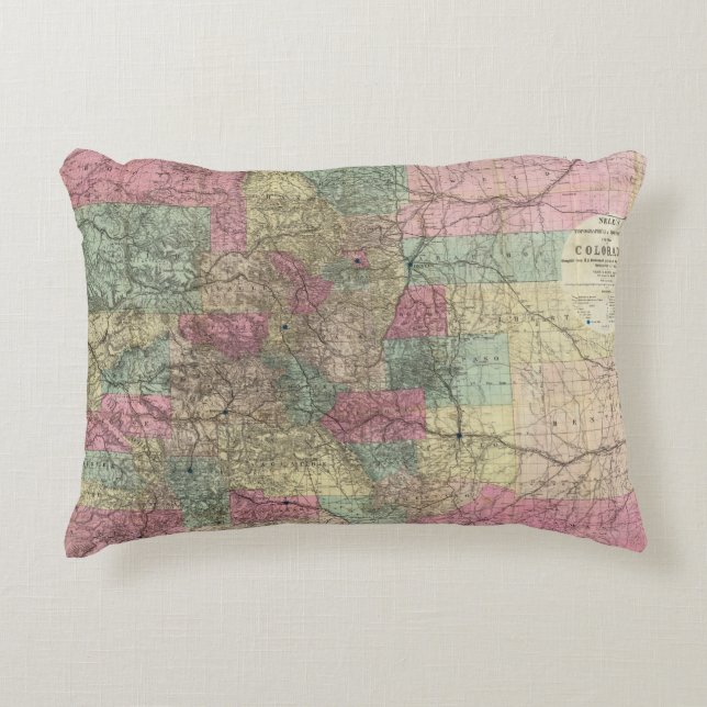 Karte des Staat von Colorado Dekokissen (Vorderseite)