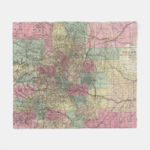 Karte des Staat von Colorado Fleecedecke