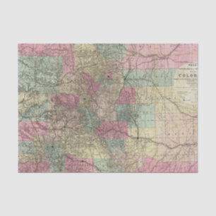 Karte des Staat von Colorado Seidenpapier