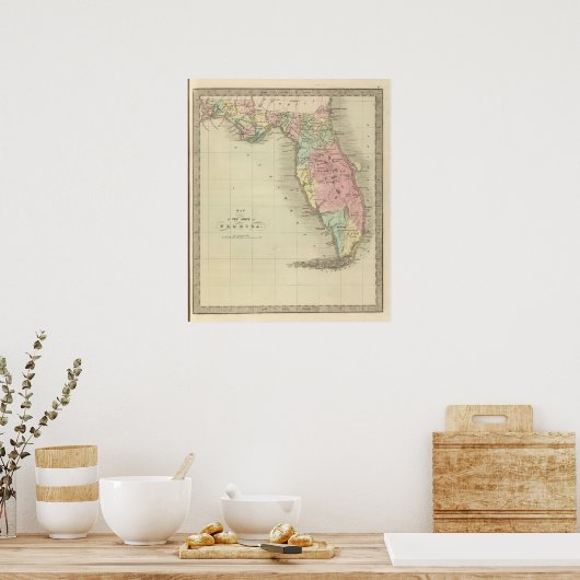Karte des Staat von Florida Poster (Küche)