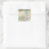 Karte des Staat von Kalifornien Quadratischer Aufkleber (Tasche)