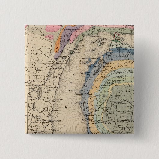 Karte des Staat von Michigan Button (Vorderseite)