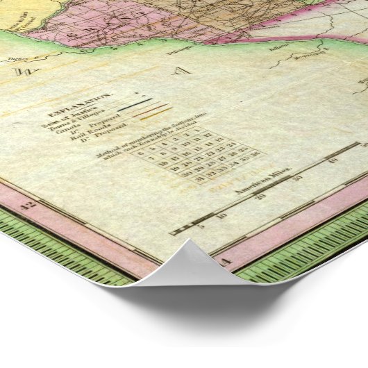 Karte des Staat von Michigan Poster (Ecke)