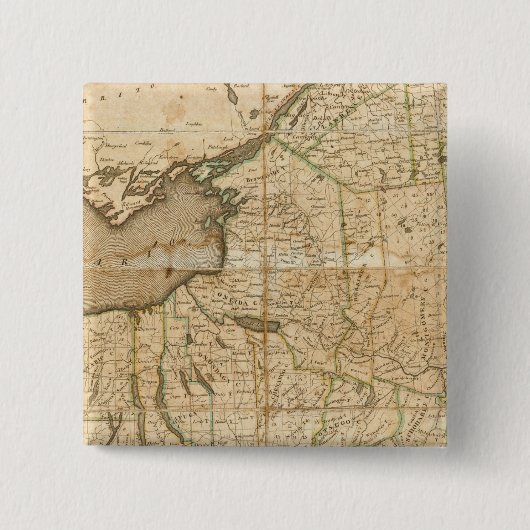 Karte des Staat von New York Button (Vorderseite)