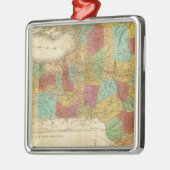 Karte des Staat von New York Silbernes Ornament (Links)