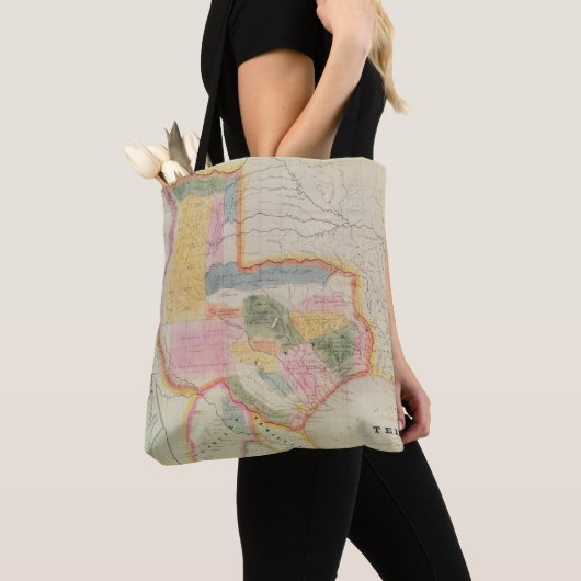 Karte des Staat von Texas | 1835 Tasche (Von Nahem)