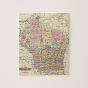 Karte des Staat Wisconsin Puzzle