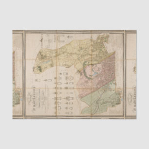 Karte des Stadtteils St Marylebone (London) 1834 Seidenpapier