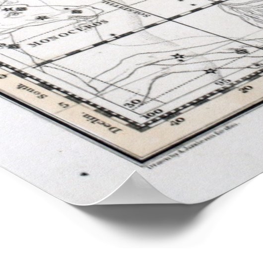 Karte des Sternbilds XIV Poster (Ecke)