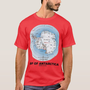 Karte des südlichen Kontinents der Antarktis Geogr T-Shirt
