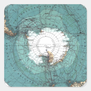 Karte des Südpol Quadratischer Aufkleber