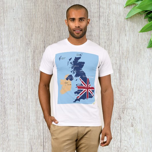 Karte des T - Shirt von Mens in Großbritannien