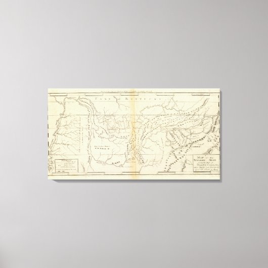 Karte des Tennessees Leinwanddruck (Vorderseite)