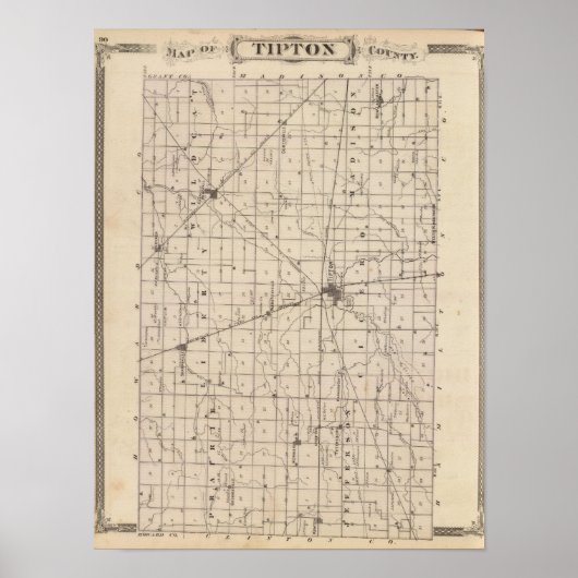 Karte des Tipton-Landkreises Poster (Vorne)