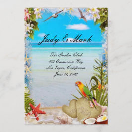 Karte des tropischen Beach Floral Wedding