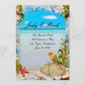 Karte des tropischen Beach Floral Wedding (Vorderseite)