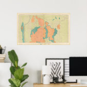 Karte des Uinkaret Plateaus Poster (Heimbüro)