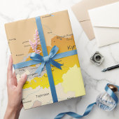 Karte des Umlaufpapiers für Kirgisistan Geschenkpapier