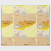 Karte des Umlaufpapiers für Kirgisistan Geschenkpapier (Flach)