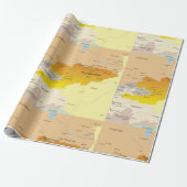 Karte des Umlaufpapiers für Kirgisistan Geschenkpapier (Ungerollt)