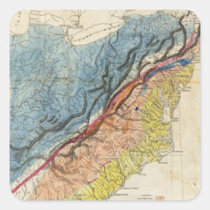 Karte des USA 3 Quadratischer Aufkleber