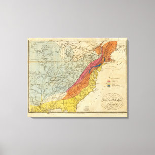 Karte des USA 4 Leinwanddruck