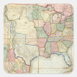 Karte des USA Quadratischer Aufkleber