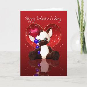 Karte des Valentines Tages- niedliche siamesische