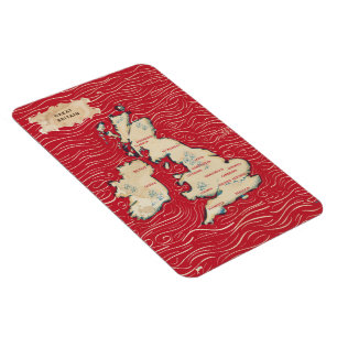 Karte des Vintage Poster des Vereinigten Königreic Magnet