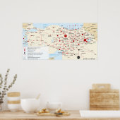 Karte des Völkermords an den Armeniern 1915 Poster (Küche)