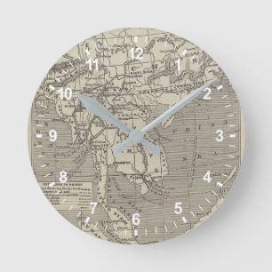 Karte des vorgeschlagenen Weges zur China von Runde Wanduhr