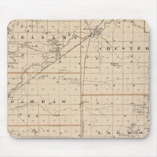Karte des Wabash-Landkreises Mousepad (Vorne)