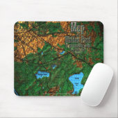 Karte des Walden Pond & Umgebung Mousepad (Mit Mouse)
