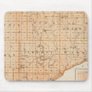 Karte des Warren-Landkreises mit Plan of West Liba Mousepad