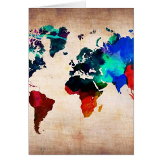 Karte des Watercolor alte Weltniedlich