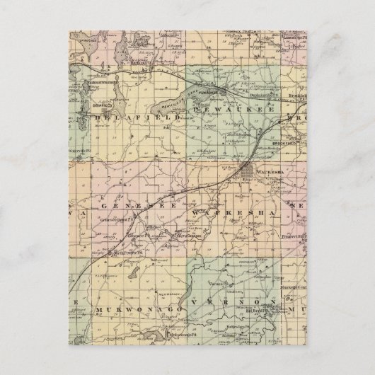 Karte des Waukesha-Landkreises, Staat von Wisconsi (Vorderseite)