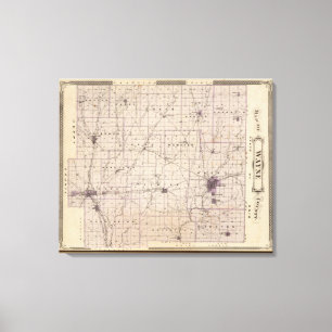 Karte des Wayne-Landkreises Leinwanddruck